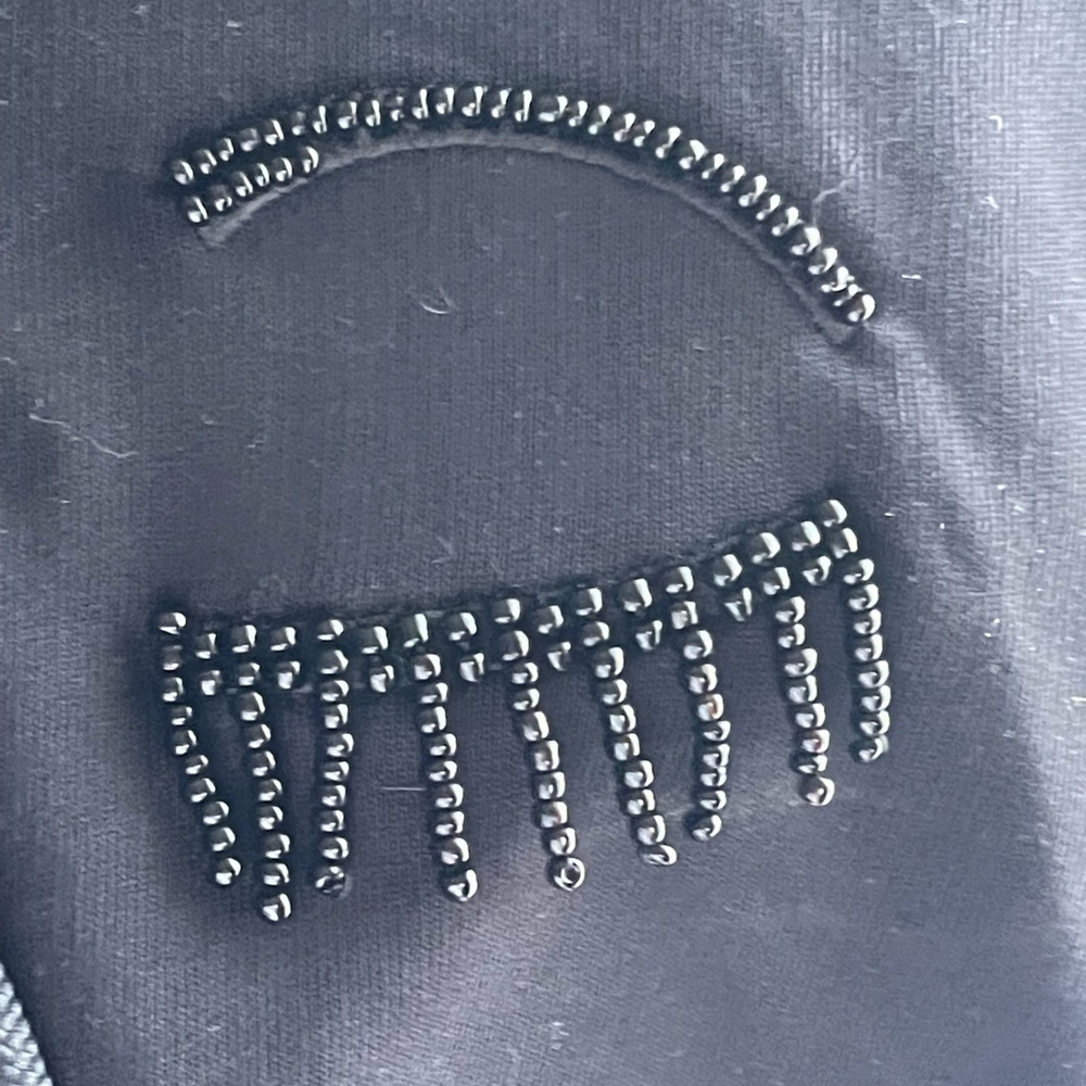 Chiara Ferragni NWT Black Cropped Hoodie with Flirting Beaded Wink Detail - Picture 3 of 14